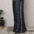 Elegant Midnight Blue and Black Chantilly Lace Fabric by the Yard - Premium French Two-Tone Design, 110 cm Width, 5.5 Meters-D20181 Regal Fabrics