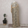 Luxurious Light Gold and Grey Chantilly Lace Fabric by the Yard - Premium French Two-Tone Design, 110 cm Width, 5.5 Meters-D20183 Regal Fabrics