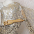 Luxurious Light Gold and Grey Chantilly Lace Fabric by the Yard - Premium French Two-Tone Design, 110 cm Width, 5.5 Meters-D20183 Regal Fabrics