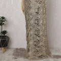 Luxurious Light Gold and Grey Chantilly Lace Fabric by the Yard - Premium French Two-Tone Design, 110 cm Width, 5.5 Meters-D20183 Regal Fabrics