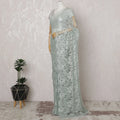Elegant Sea Green and Grey Chantilly Lace Fabric by the Yard - Premium French Two-Tone Design, 110 cm Width, 5.5 Meters-D20184 Regal Fabrics