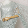 Elegant Sea Green and Grey Chantilly Lace Fabric by the Yard - Premium French Two-Tone Design, 110 cm Width, 5.5 Meters-D20184 Regal Fabrics