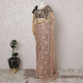 Chic Peach and Grey Chantilly Lace Fabric by the Yard - Premium French Two-Tone Design, 110 cm Width, 5.5 Meters-D20186 Regal Fabrics