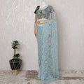 Stylish Sky Blue and Beige Chantilly Lace Fabric by the Yard - Premium French Two-Tone Design, 110 cm Width, 5.5 Meters-D20187 Regal Fabrics
