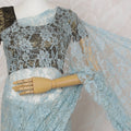 Stylish Sky Blue and Beige Chantilly Lace Fabric by the Yard - Premium French Two-Tone Design, 110 cm Width, 5.5 Meters-D20187 Regal Fabrics