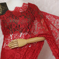 Vibrant Red Chantilly Lace Fabric by the Yard - Premium French Design, 110 cm Width, 5.5 Meters-D20190 Regal Fabrics