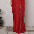 Vibrant Red Chantilly Lace Fabric by the Yard - Premium French Design, 110 cm Width, 5.5 Meters-D20190 Regal Fabrics