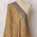 Mustard Yellow Silk Jacquard Dupatta with Multicolor Paisley and Floral Design – 235 X 95 Cms, India-D20313 Regal Fabrics