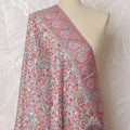 Pastel Pink and Gray Silk Jacquard Dupatta with Floral and Paisley Design – 235 X 95 Cms, India-D20314 Regal Fabrics
