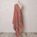 Pink Silk Jacquard Dupatta with Floral Design – 235 X 95 Cms, India-D20318 Regal Fabrics