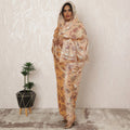 Peach Gold Sudanese Thobe Fabric in Premium Silk Chiffon (Fransawi) with Metallic Lurex, 4.5 Meters, 110 cm Width-D20371 Regal Fabrics