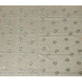 Sage Green Cotton Silk Fabric with Black and Peach Floral Embroidery, 110 cm Width-D20435