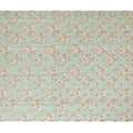 قماش فيسكوز مخلوط باللون الأخضر النعناعي مع تطريز زهور الباستيل، عرض 110 سم - D20442