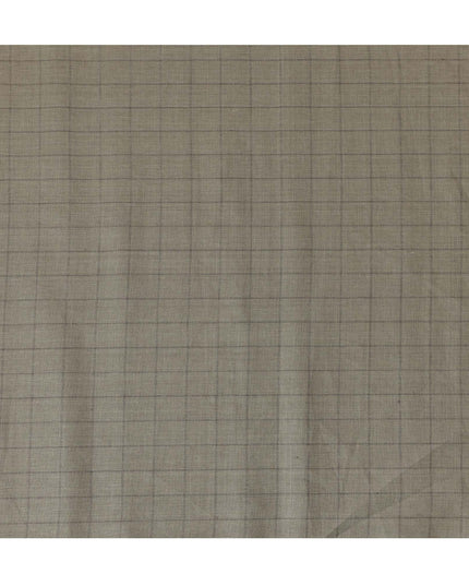 Olive Grey Checkered Thick Linen Fabric for Jacketing and Trousers, 150 cm Width-D20549