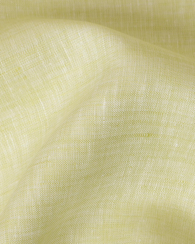 Light Yellow Pure Linen Fabric for Tailoring, 60 Lea, 150 cm Width-D20552