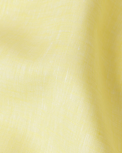 Bright Yellow Pure Linen Fabric for Tailoring, 60 Lea, 150 cm Width-D20553