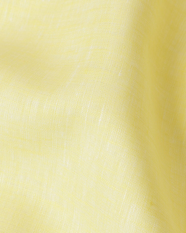 Bright Yellow Pure Linen Fabric for Tailoring, 60 Lea, 150 cm Width-D20553