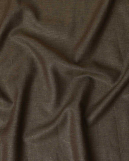 Olive Brown Pure Linen Fabric for Tailoring, 60 Lea, 150 cm Width-D20559