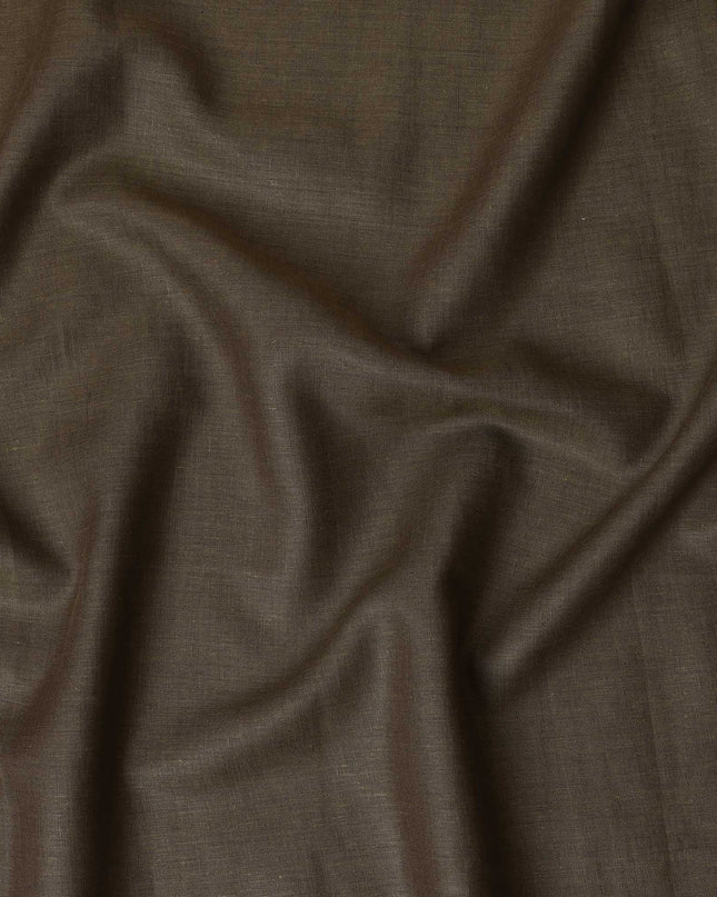 Olive Brown Pure Linen Fabric for Tailoring, 60 Lea, 150 cm Width-D20559