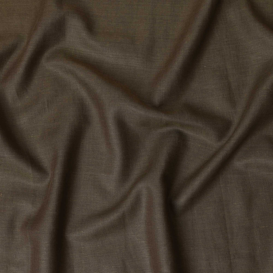 قماش كتان نقي بني زيتوني للخياطة، 60 ليا، عرض 150 سم - D20559