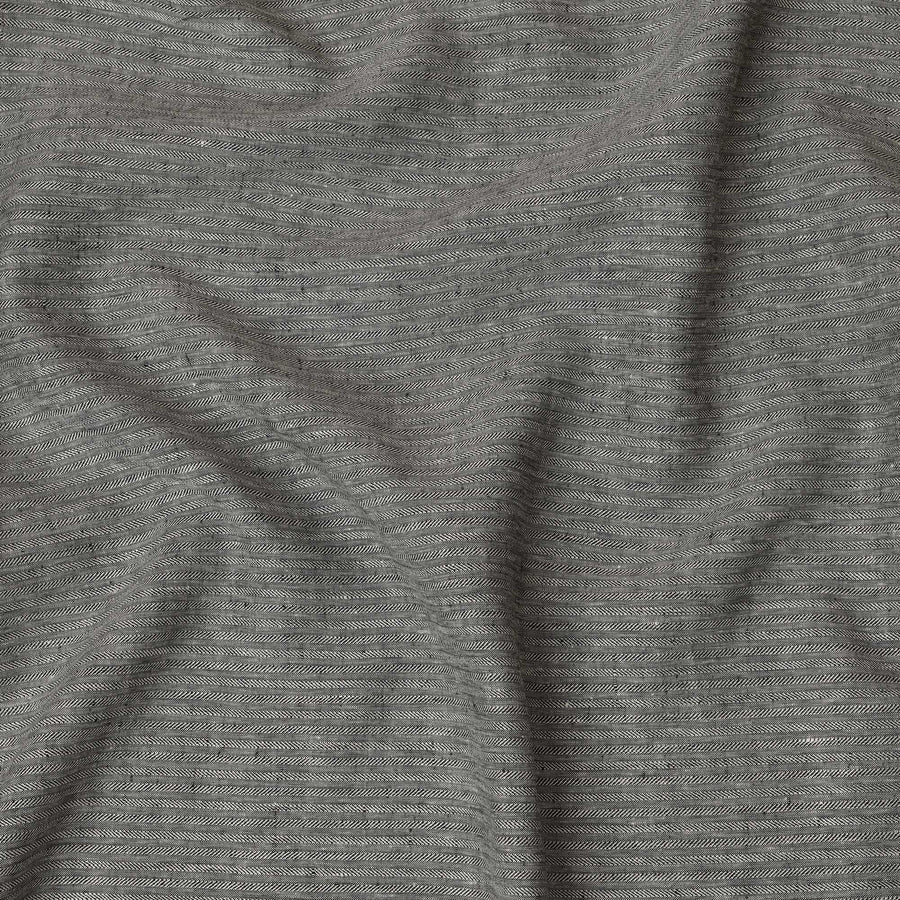 Grey Herringbone Thick Linen Fabric for Jacketing and Trousers, 150 cm Width-D20560