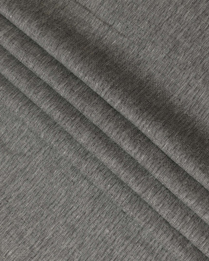 Grey Herringbone Thick Linen Fabric for Jacketing and Trousers, 150 cm Width-D20560