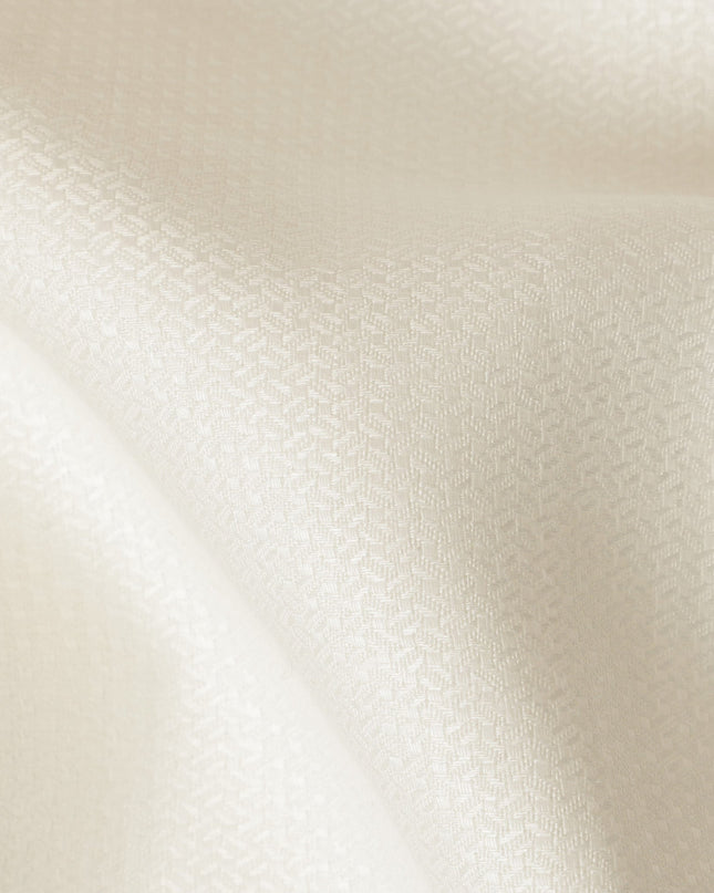 Ivory Textured Thick Linen Fabric for Jacketing and Trousers, 150 cm Width-D20561