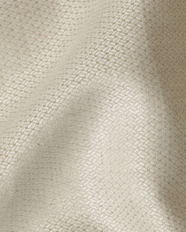 Beige Textured Thick Linen Fabric for Jacketing and Trousers, 150 cm Width-D20563