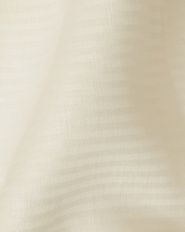 Off-White Textured Thick Linen Fabric for Jacketing and Trousers, 150 cm Width-D20564