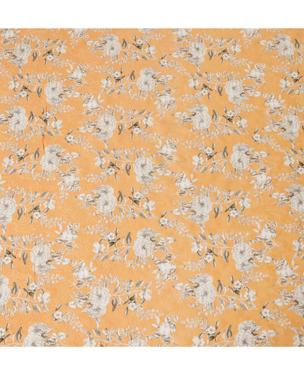 Orange Floral Cotton Uragiri Voile with Jacquard, 110 cm Width-D20570