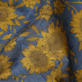 Blue and Mustard Floral Cotton Uragiri Voile with Jacquard, 110 cm Width-D20571 Regal Fabrics