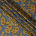Blue and Mustard Floral Cotton Uragiri Voile with Jacquard, 110 cm Width-D20571 Regal Fabrics