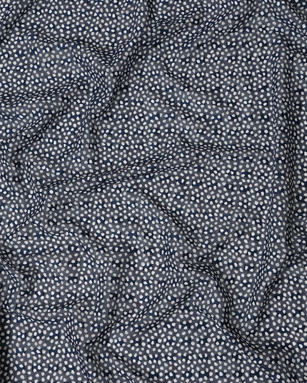 Navy Blue and White Dot Cotton Uragiri Voile with Jacquard, 110 cm Width-D20572