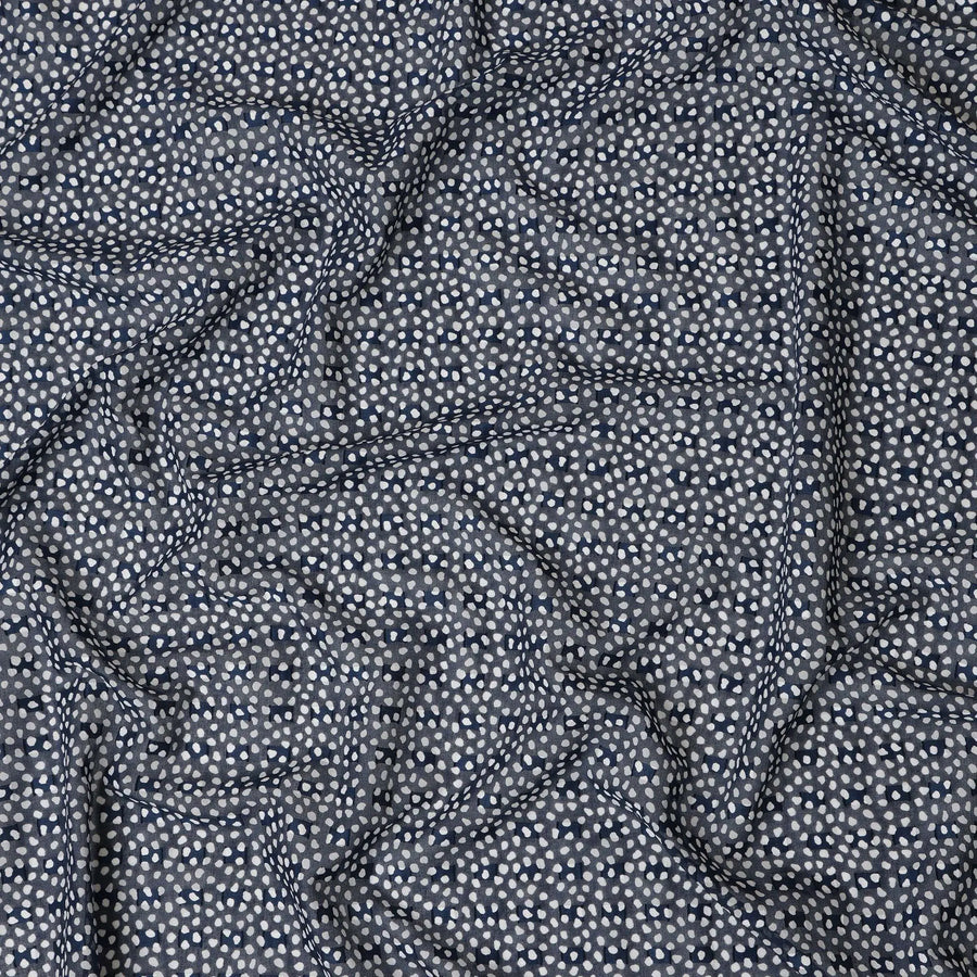 Navy Blue and White Dot Cotton Uragiri Voile with Jacquard, 110 cm Width-D20572 Regal Fabrics