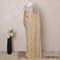 Lavender and Beige Ombre Premium French Chantilly Saree Lace - 5.5 Meters, Floral Design, 110 cm Width-D20757