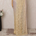 Lavender and Beige Ombre Premium French Chantilly Saree Lace - 5.5 Meters, Floral Design, 110 cm Width-D20757