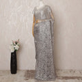 Mauve Metallic Premium French Chantilly Saree Lace - 5.5 Meters, Floral Design, 110 cm Width-D20775 Regal Fabrics