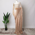 Beige and Camel Brown Ombre French Chantilly Lace Fabric with stone work – 5.5 Meters, Floral Design, 110 cm Width-D21056 Regal Fabrics