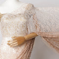 Beige and Camel Brown Ombre French Chantilly Lace Fabric with stone work – 5.5 Meters, Floral Design, 110 cm Width-D21056 Regal Fabrics