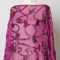 Magenta Somali Silk Chiffon Dirac Fabric with Metallic Lurex, 140 cm Width, 3.5 Meters - South Korea-D21107
