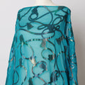 Teal Somali Silk Chiffon Dirac Fabric with Metallic Lurex, 140 cm Width, 3.5 Meters - South Korea-D21109