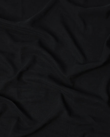 Black Sustainable Cupro Linen Fabric, 140 cm Width - Biodegradable, Made in Japan-D21114