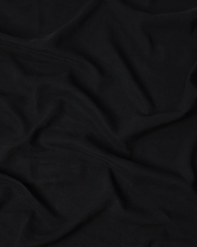 Black Sustainable Cupro Linen Fabric, 140 cm Width - Biodegradable, Made in Japan-D21114