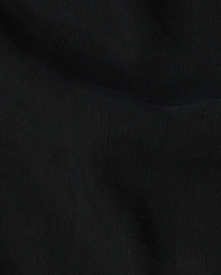 Black Sustainable Cupro Linen Fabric, 140 cm Width - Biodegradable, Made in Japan-D21114