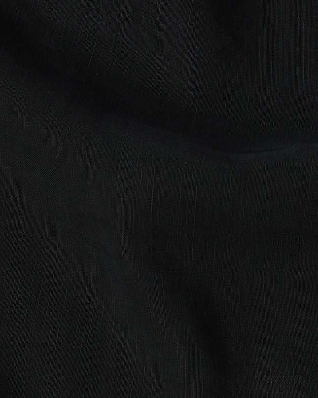 Black Sustainable Cupro Linen Fabric, 140 cm Width - Biodegradable, Made in Japan-D21114