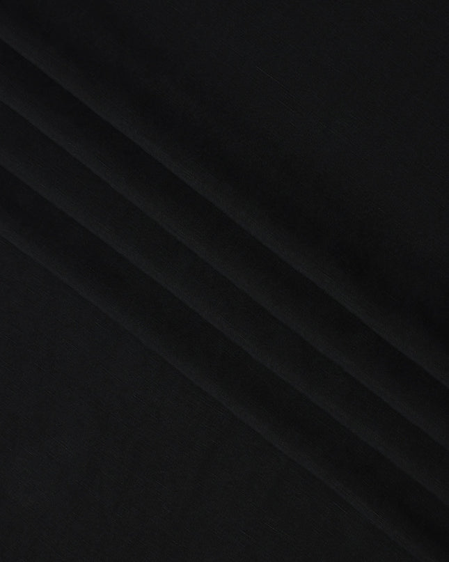 Black Sustainable Cupro Linen Fabric, 140 cm Width - Biodegradable, Made in Japan-D21114