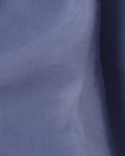 Steel Blue Sustainable Cupro Linen Fabric, 140 cm Width - Biodegradable, Made in Japan-D21118