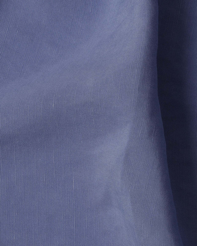 Steel Blue Sustainable Cupro Linen Fabric, 140 cm Width - Biodegradable, Made in Japan-D21118