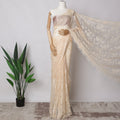 Light Peach Single tone French Chantilly Lace Fabric, 5.5 Meters X 110 Cms, Premium Lace-D21210 Regal Fabrics