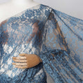 Steel Blue, Black Two-Tone French Chantilly Lace Fabric, 5.5 Meters X 110 Cms, Premium Lace-D21212 Regal Fabrics